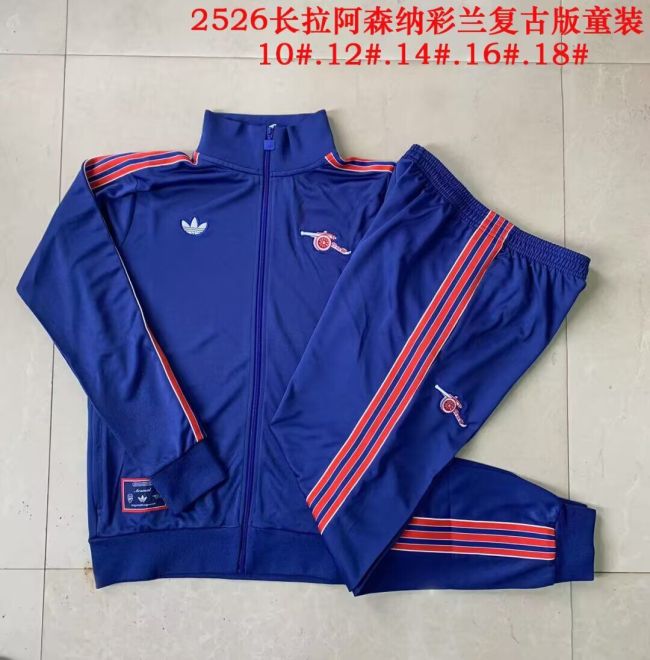 Retro Model Youth 2025-2026 Arsenal Dark Blue Soccer Training Jacket Football Jacket and Pants