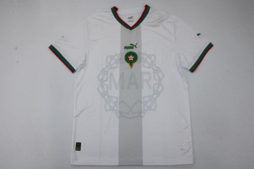 Retro Jersey 2022 Morocco Away White Soccer Jersey Vintage Football Shirt
