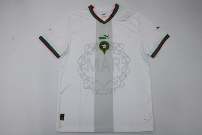 Retro Jersey 2022 Morocco Away White Soccer Jersey Vintage Football Shirt