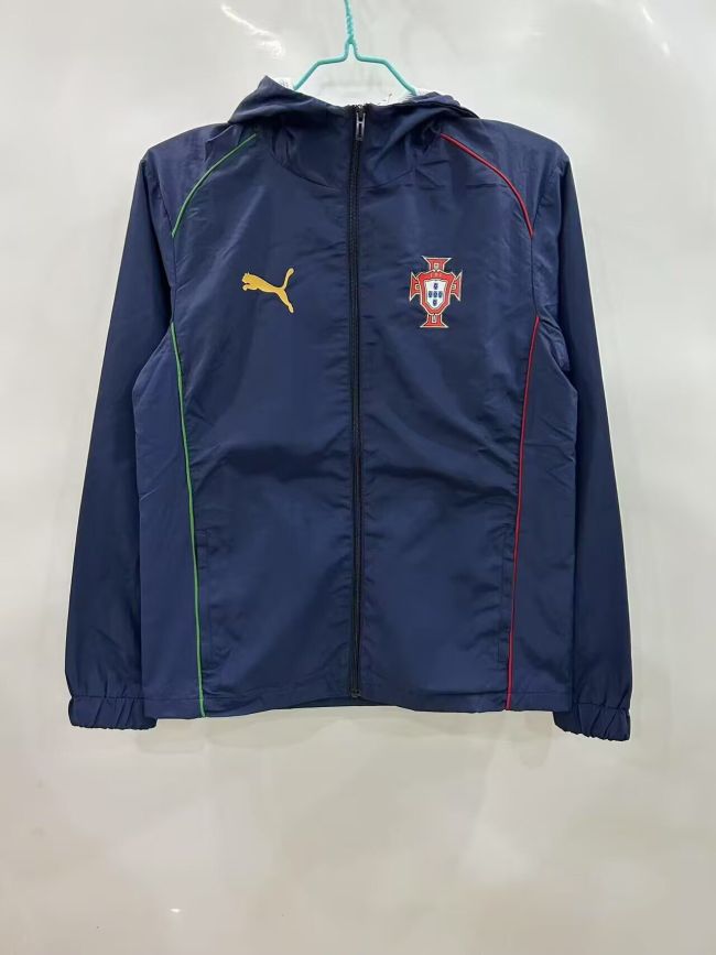 2025-2026 Portugal Dark Blue Soccer Windbreaker Jacket Football Jacket