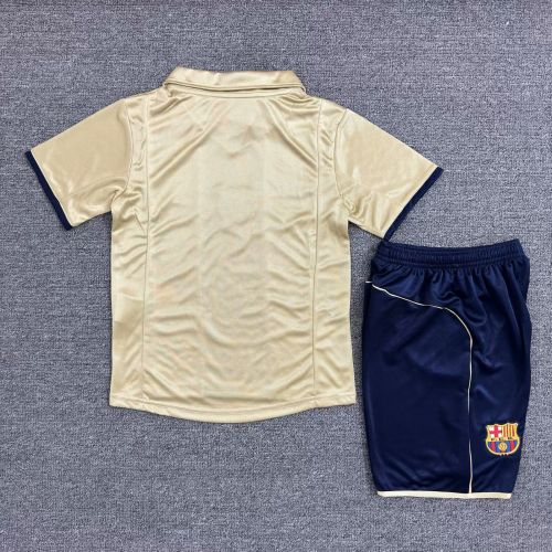 Retro Youth Uniform Kids Kit 2011-2012 Barcelona Away Soccer Jersey Shorts Vintage Child Football Set