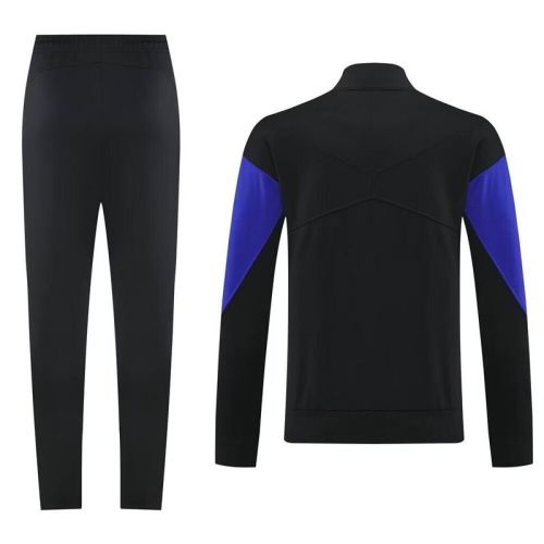 2025-2026 Barcelona Black/Blue Soccer Windbreaker Jacket and Pants Football Tracksuit
