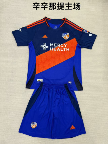 Adult Uniform 2025-2026 Cincinnati Home Blue Soccer Jersey Shorts Men's Football Kit