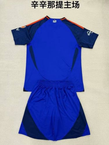 Adult Uniform 2025-2026 Cincinnati Home Blue Soccer Jersey Shorts Men's Football Kit