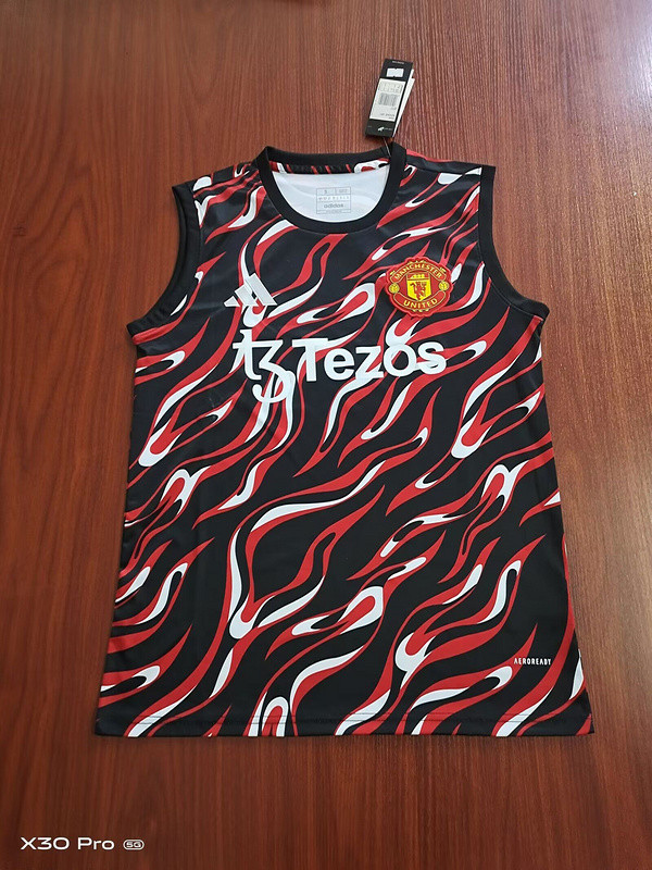 2025-2026 Manchester United Black/Red Soccer Training Vest Football Shirt