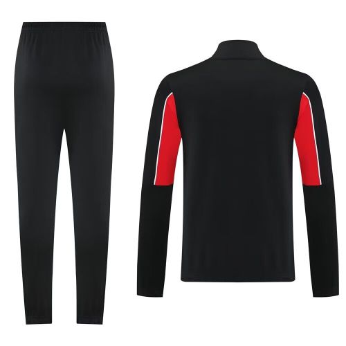 2025-2026 AC MILAN Black/Red Soccer Windbreaker Jacket and Pants Football Tracksuit