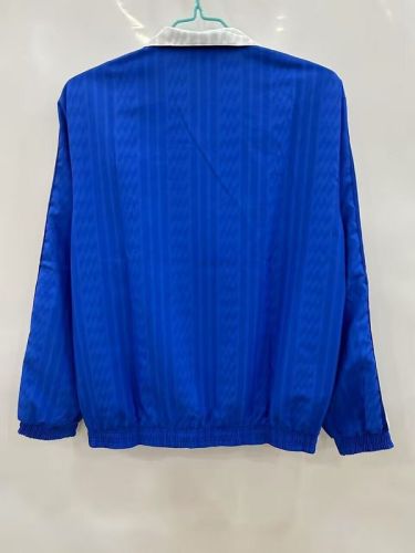 Retro Model 1994 France Blue/White Trench Coat Soccer Reversible Windbreaker Jacket