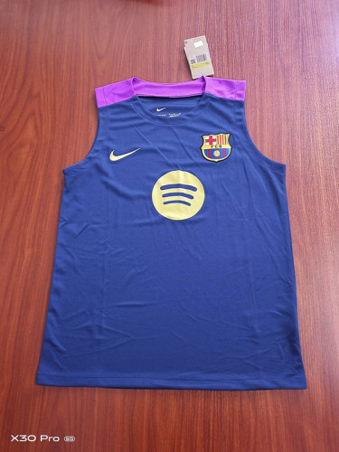 2025-2026 Barcelona Dark Blue Soccer Training Vest Football Shirt