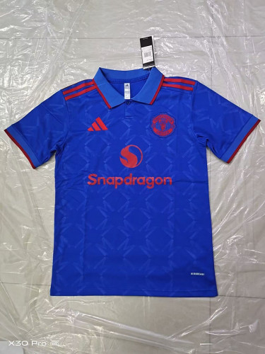 Fan Version 2025-2026 Manchester United Dark Blue/Red Soccer Polo