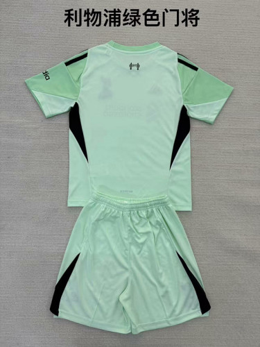 Adult Uniform 2025-2026 Liverpool Green Goalkeeper Soccer Jersey Shorts Football Kit
