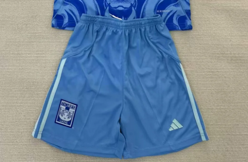 Fan Version 2025-2026 Tigres Away Blue Soccer Shorts Football Shorts