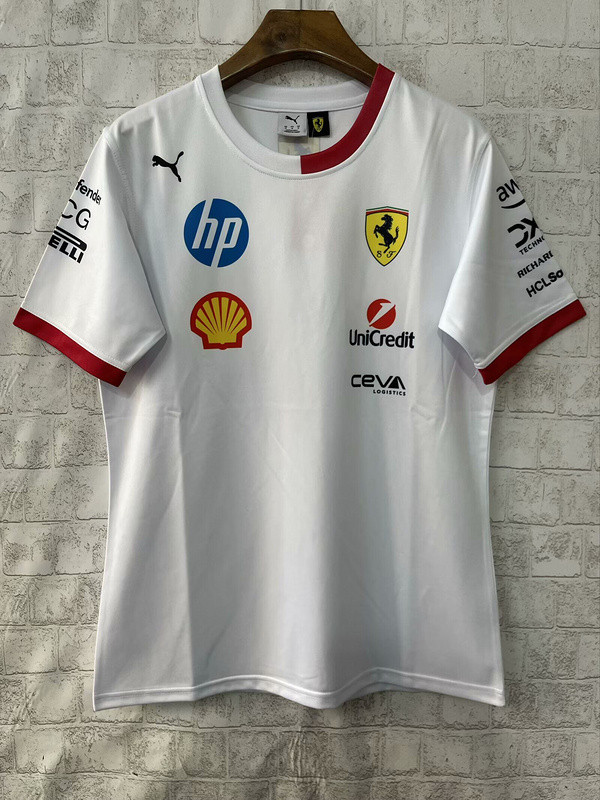 2025 Ferrari White Shirt Racing Jersey