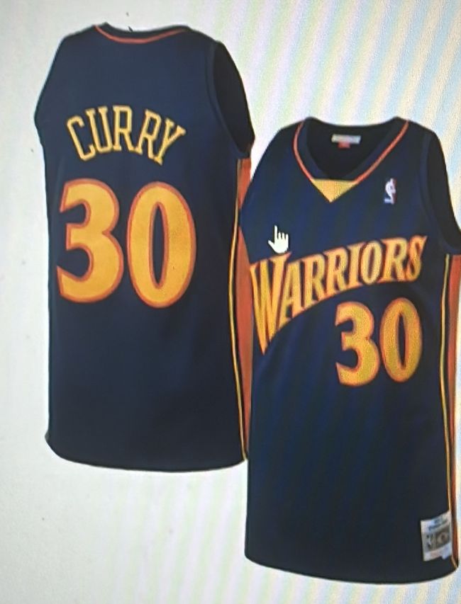 Warriors 30 CURRY NBA Jersey Dark Blue Basketball Shirt