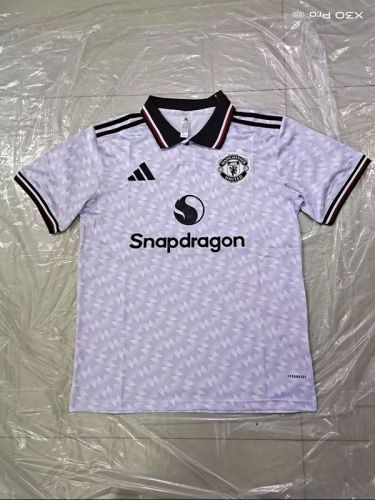 Fan Version 2025-2026 Manchester United Light Blue Soccer Polo