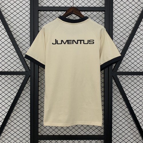 Retro Model Maillot Juve Shirt Juventus 2025-2026 Beige Cotton Soccer Jersey Football Shirt
