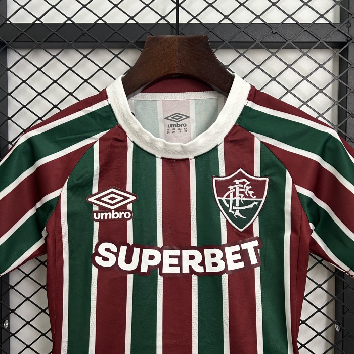Youth Uniform Kids Kit Fluminense 2025-2026 Home Soccer Jersey Shorts Child Football Set
