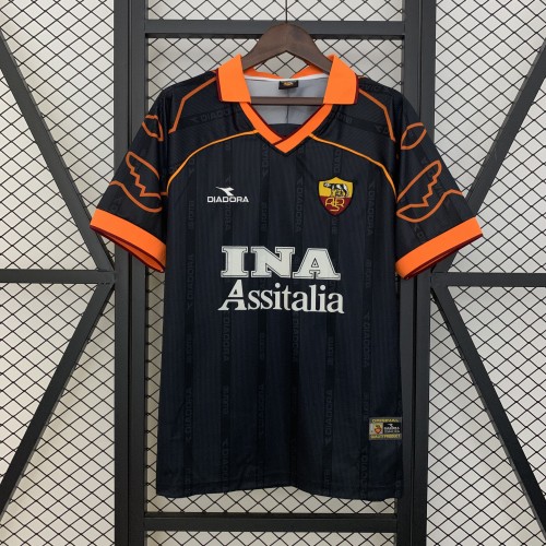 Retro Jersey 1999-2000 Roma Away Black Soccer Jersey Vintage Football Shirt