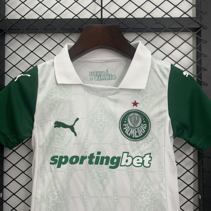 Youth Uniform Kids Kit 2025-2026 Palmeiras Away Soccer Jersey Shorts Child Football Set
