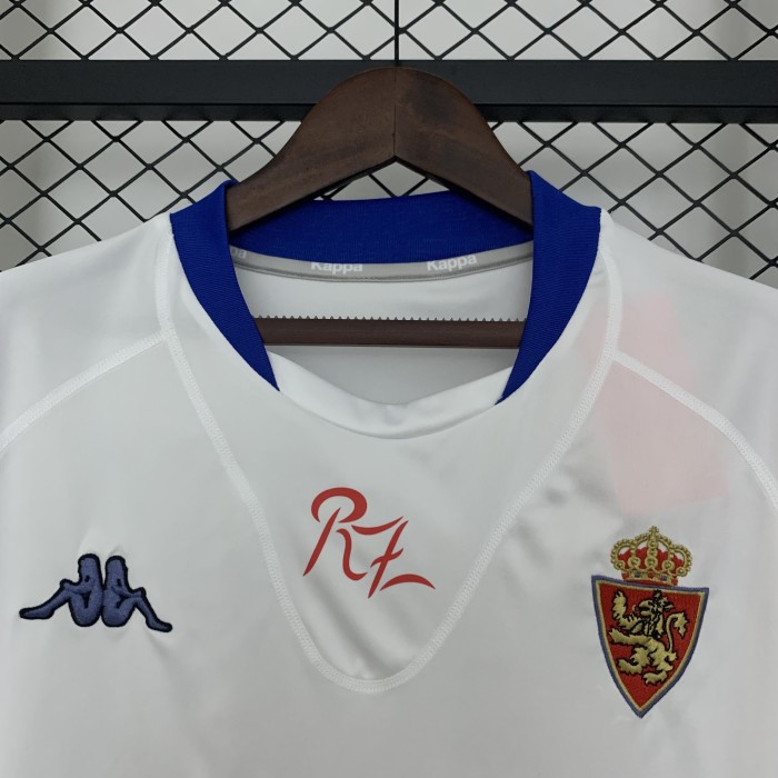 Retro Jersey 2001-2002 Real Zaragoza Home Soccer Jersey Vintage Camisetas de Futbol