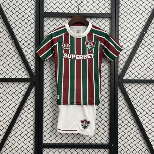 Youth Uniform Kids Kit Fluminense 2025-2026 Home Soccer Jersey Shorts Child Football Set
