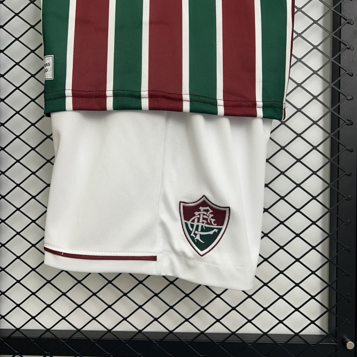 Youth Uniform Kids Kit Fluminense 2025-2026 Home Soccer Jersey Shorts Child Football Set