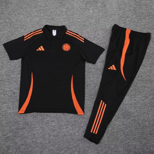 Adult Uniform 2025-2026 Colombia Dark Blue Soccer Polo and Pants Football Set