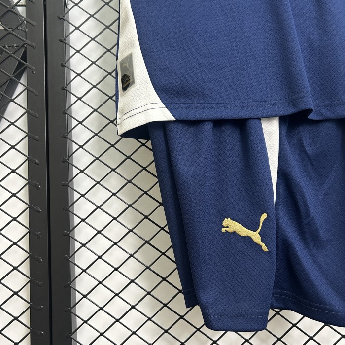 Youth Uniform Kids Kit 2025-2026 Portugal Dark Blue/White Soccer Training Jersey Shorts Child Football Set