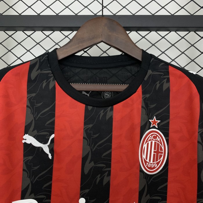 Fan Version 2025-2026 AC Milan Home Soccer Jersey AC Football Shirt