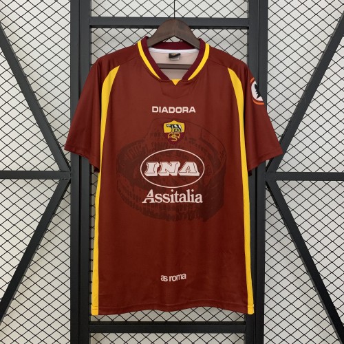 Retro Jersey 1997-1998 As Roma Home Soccer Jersey Vintage Football Shirt