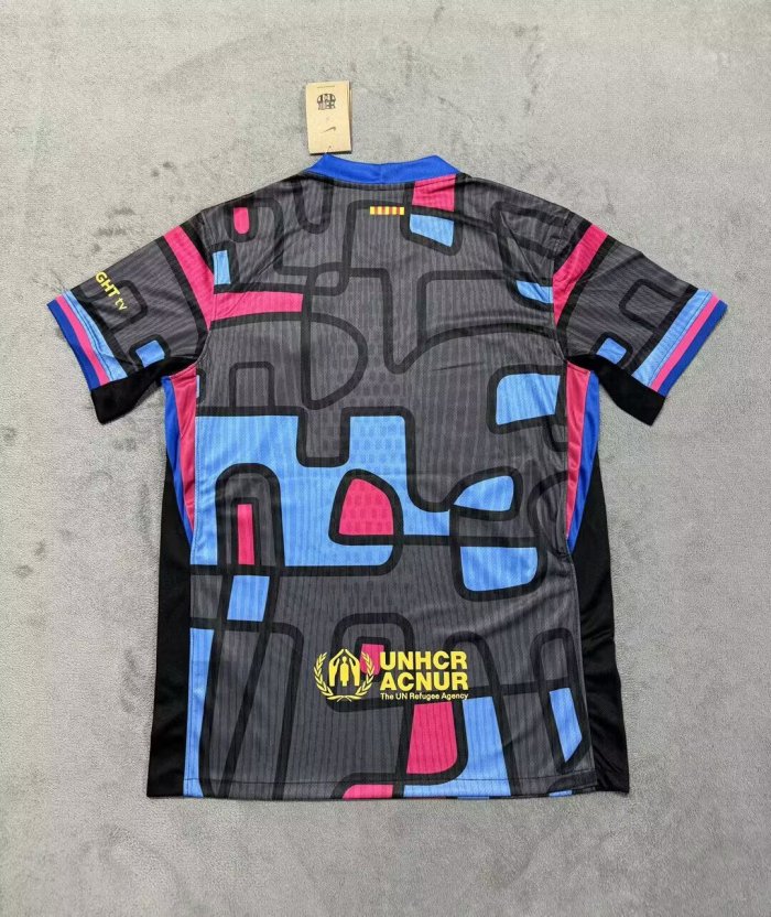 Barca Camisetas de Futbol Fans Version 2025-2026 Barcelona Grey Special Edition Soccer Jersey
