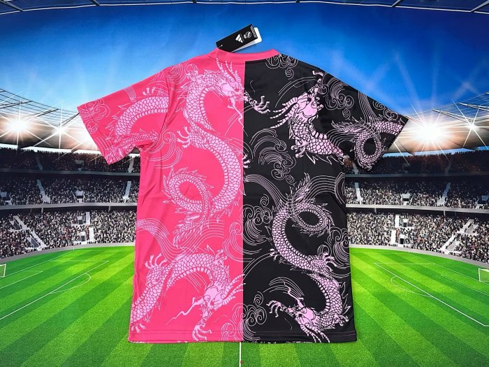 Fans Version 2025-2026 Real Madrid Black/Pink Dragon Soccer Jersey Real Football Shirt