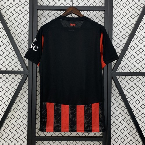 Fan Version 2025-2026 AC Milan Home Soccer Jersey AC Football Shirt