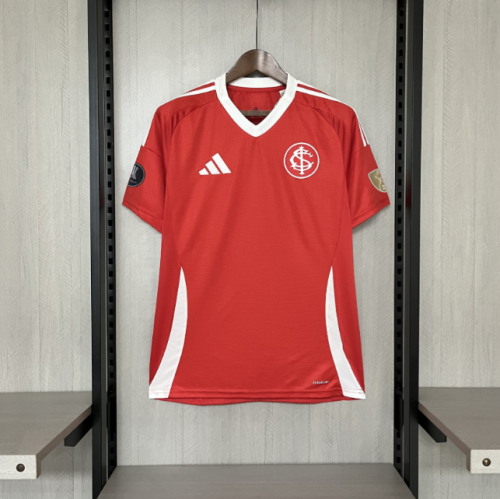 with 2 Patches Fans Version 2025-2026 Sport Club Internacional Home Soccer Jersey Football Shirt