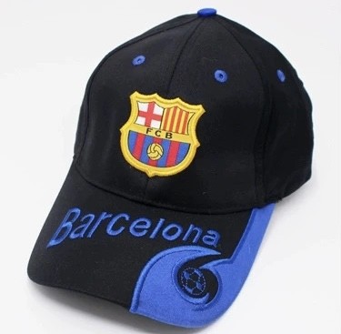 Barcelona Black Cotton Soccer Hats Football Cap