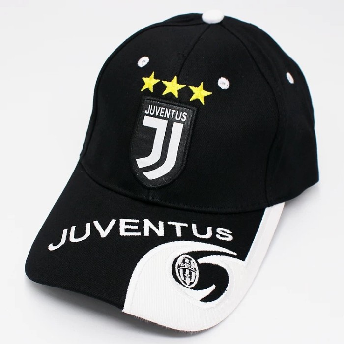 Juventus Black Cotton Soccer Hats Football Cap