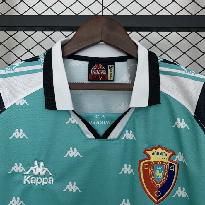 Retro Jersey 1996-1997 Osasuna Away Blue Soccer Jersey Camisetas de Futbol