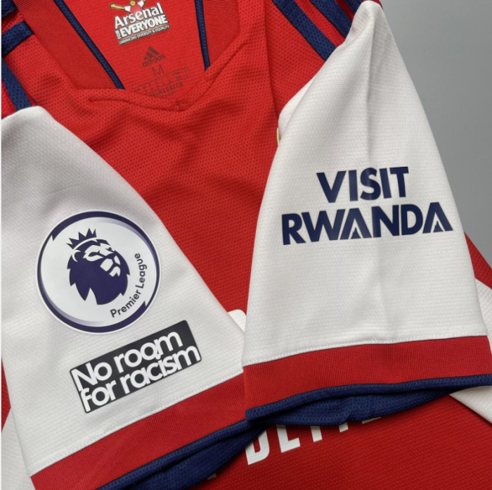 with No Room for Racism+EPL Patch Retro Jersey 2021-2022 Arsenal Home Soccer Jersey Vintage Football Shirt