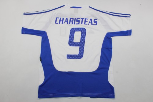 Retro Jersey 2004 Greece CHARISTEAS 9 Home Soccer Jersey Vintage Football Shirt