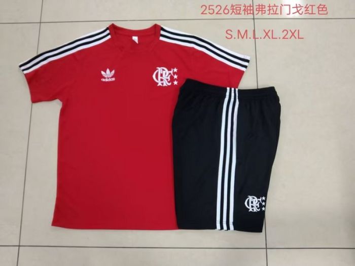 Adult Uniform 2025-2026 Flamengo Red Soccer Training Jersey and Shorts Football Kits