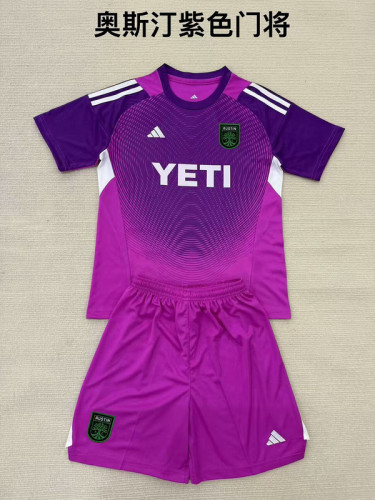 Adult Uniform 2025-2026 Austin Purple Goalkeeper Soccer Jersey Shorts Men's Football Kit