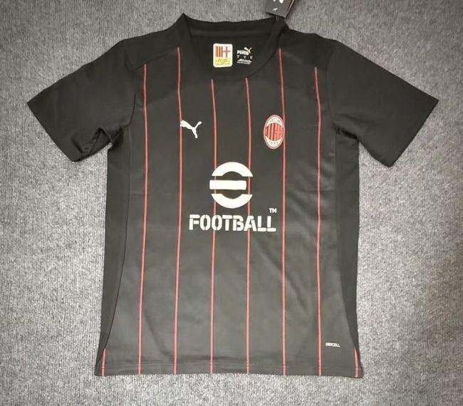 Fan Version 2025-2026 AC Milan Black Soccer Jersey AC Football Shirt