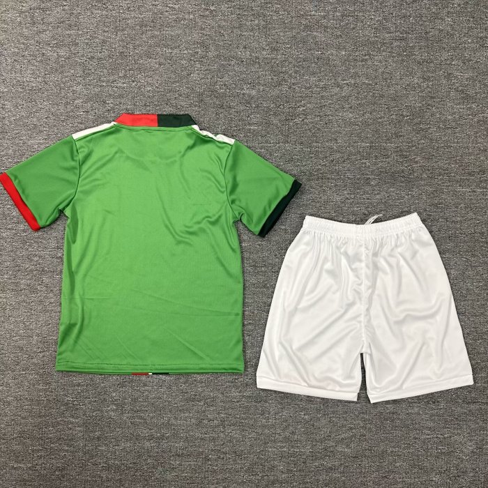 Youth Uniform Kids Kit 2025 Mexico Home Soccer Jersey Shorts Child Football Set