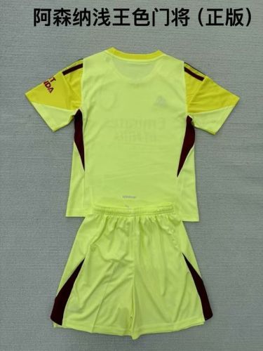 Adult Uniform Arsenal 2025-2026 Yellow Goalkeeper Soccer Jersey Shorts Men's Football Kit