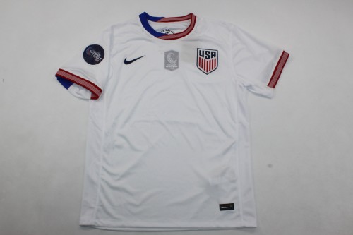 with Concacaf Champions 2023+Nations League Patch Fan Version 2024 USA Home Soccer Jersey United States Football Shirt