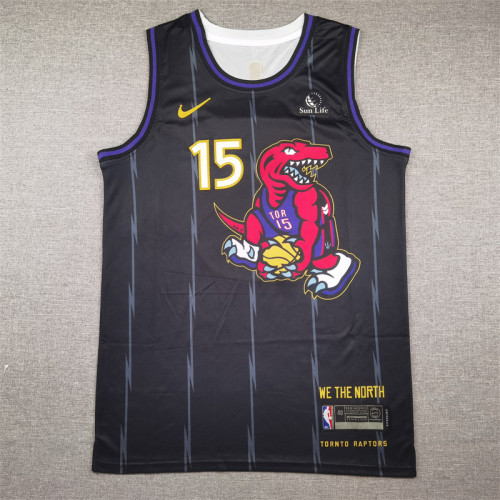 2025 Toronto Raptors 15 CARTER Black NBA Jersey Basketball Shirt