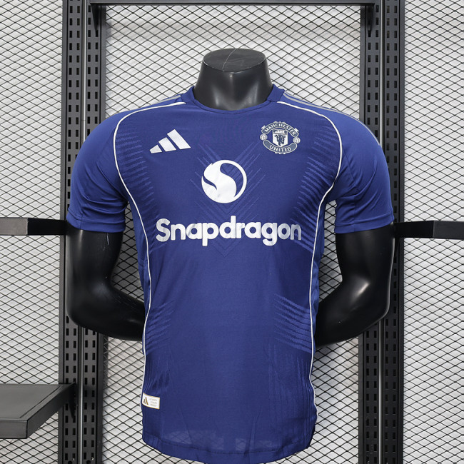 Player Version 2025-2026 Manchester United Dark Blue Special Edition Soccer Jersey Man United Football Shirt