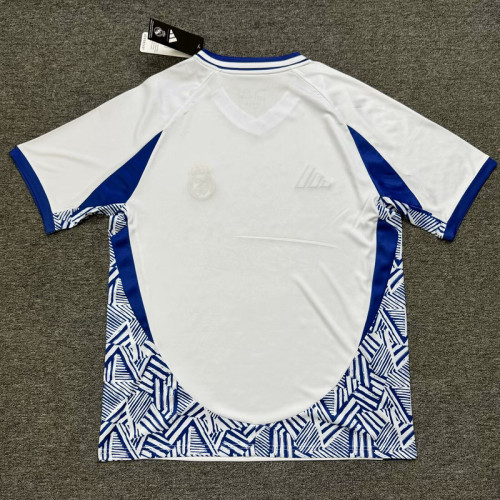 Fan Version 2025-2026 Real Madrid White/Blue Soccer Training Jersey Real Football Shirt
