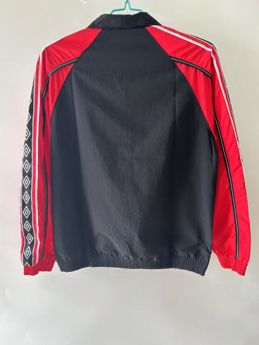 Retro Model 2025-2026 Manchester United Black/Red Soccer Windbreaker Jacket Football Jacket