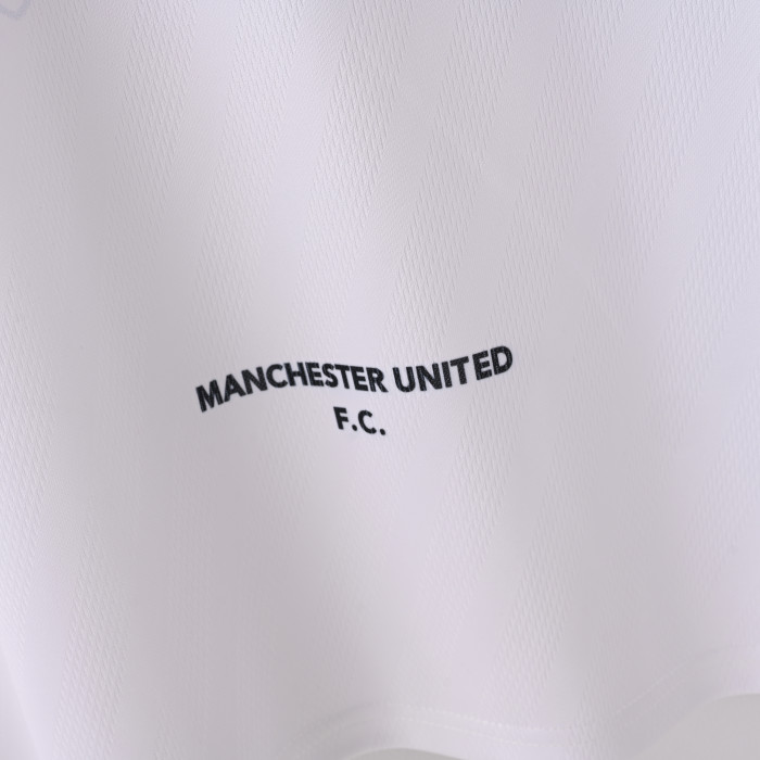 Retro Jersey 1996-1997 Manchester United Away White Soccer Jersey Vintage Football Shirt