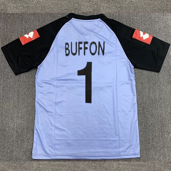 Retro Jersey 2002-2003 Juventus BUFFON 1 Blue Goalkeeper Soccer Jersey Vintage Football Shirt